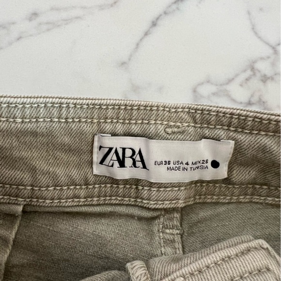 ZARA Marine Cargo Jeans – Size 4, Green - Picture 3 of 4